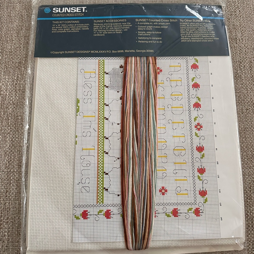 Sunset Counted Cross Stitch Kit Heirloom Sampler - Picture 2 of 2